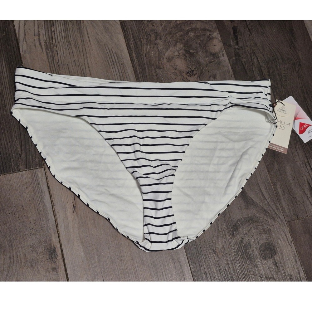 Calia Womens XXL Wide Banded High Leg Bikini Bottom Coastal Stripe WSA23414PRT